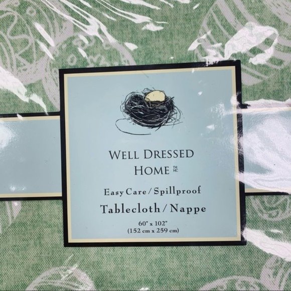 WELL DRESSED HOME Egg Pattern Easy Care Spillproof Tablecloth 60 x 102 NEW NIP - Picture 2 of 4
